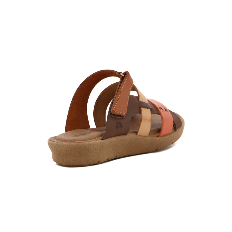Country Sandalia 3 Tiras Combinadas Ladrillo-mix