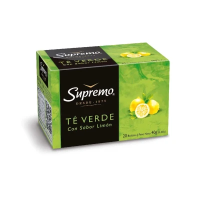 Té Verde Con Limón Supremo 20 Unidades Supremo Te Verde C/ Limon X 20