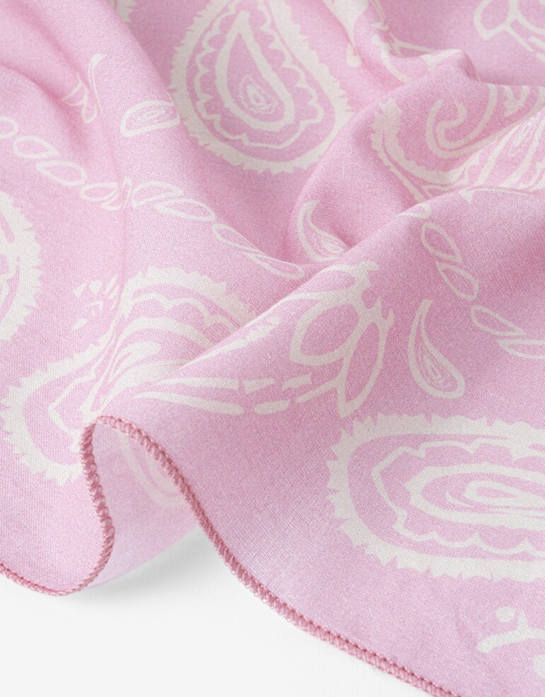 Pañuelos Raso Estampados Varios: Animal Print/Rayado/Flores Pañuelo Con Estampado Búlgaro - Combinacion Bicolor