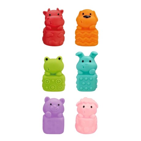 Set 6 Mini Muñecos Silicona Texturizada Blanda Bebé Huanger Multicolor