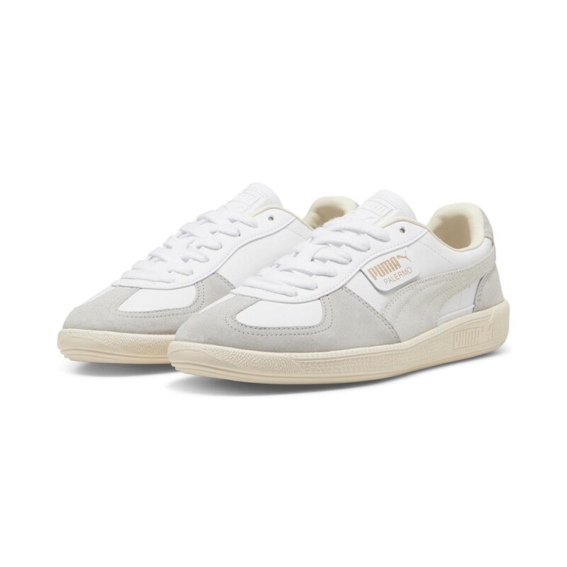 Zapatillas Puma Palermo Lth Hombre White Cool-light Gray
