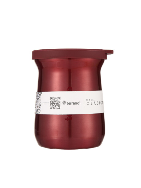 Mate Acero Inox. Camionero Metalizado Rojo