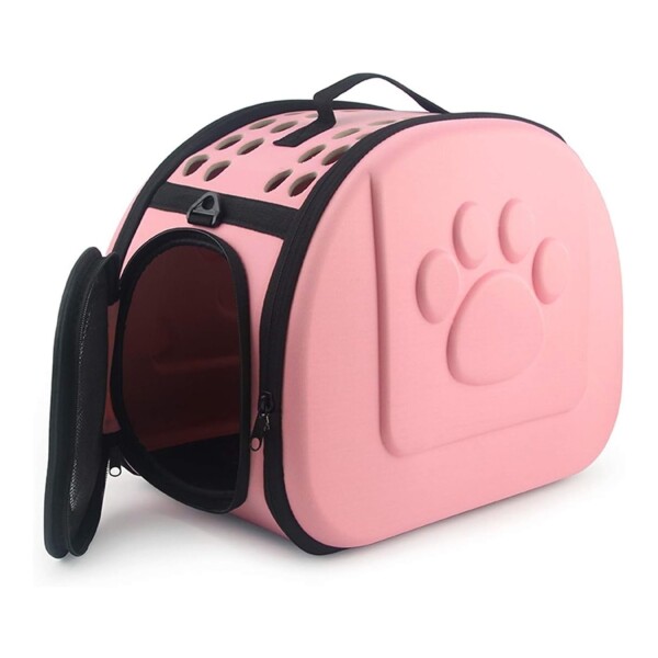 Bolso Transportador Perro Gato Mascotas Plegable 43 Cm Viaje Color Variante Rosa