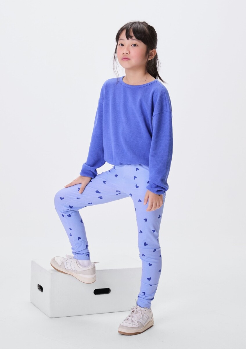 CONJUNTO INFANTIL CON CALZA ESTAMPADA - VIOLETA 