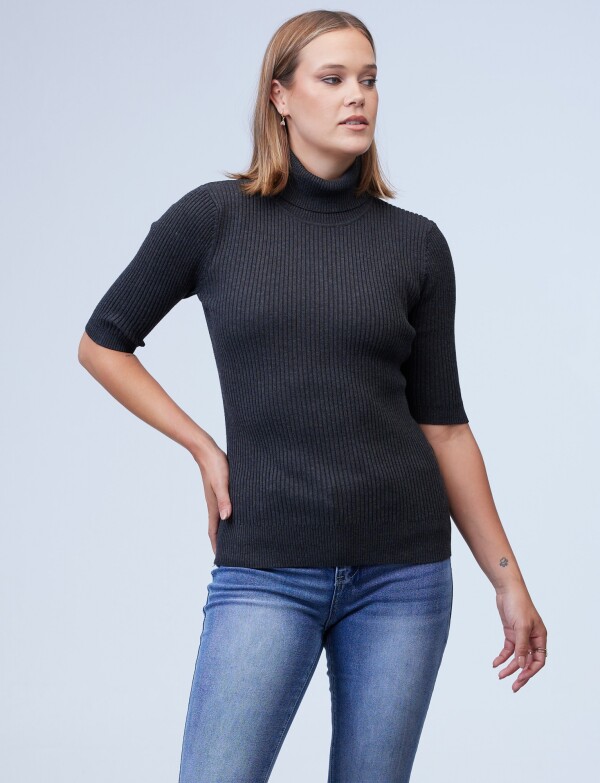 Polera Rib GRIS OSCURO