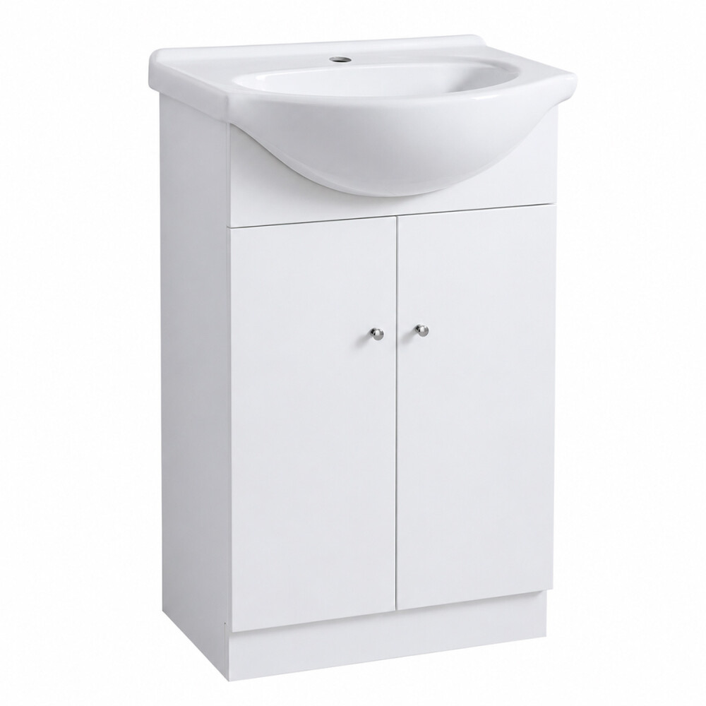 MUEBLE DE BAÑO DOS PUERTAS CON BACHA / COLOR BLANCO Mueble De Baño Dos Puertas Con Bacha / Color Blanco