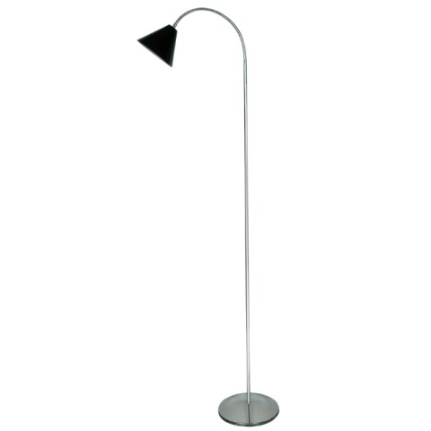 LAMPARA DE PIE BRAZO FLEXIBLE C/ PANTALLA CONICA CHAPA E27 NEGRO LAMPARA DE PIE BRAZO FLEXIBLE C/ PANTALLA CONICA CHAPA E27 NEGRO