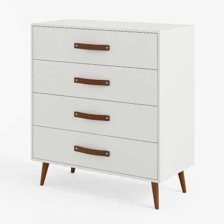 Cómoda Cajonera Padua 4 Cajones Blanca Blanco