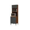Torre Mueble Auxiliar Cocina P/ Horno Y Microondas Premium Color Grafito / Nogal Torre Mueble Auxiliar Cocina P/ Horno Y Microondas Premium Color Grafito / Nogal