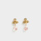 Aros Colgantes Cortos Flores atrapadas Aros - Dorado