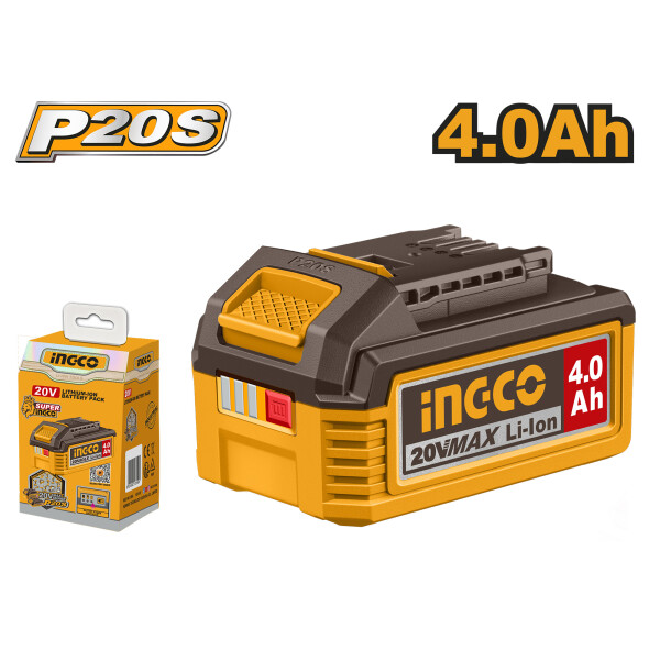 BATERIA 4 AH LITIO 20 VOLT LINEA P20S MULTI HERRAMIENTAS INGCO FBLI2002 BATERIA 4 AH LITIO 20 VOLT LINEA P20S MULTI HERRAMIENTAS INGCO FBLI2002