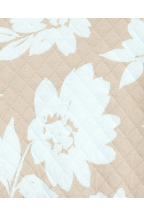 Set dos piezas de algodón capitoneado, short y buzo, diseño floral Sin color