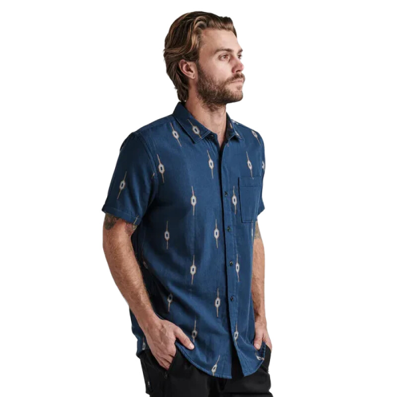 Camisa Roark Journey Ss Woven - Azul Camisa Roark Journey Ss Woven - Azul