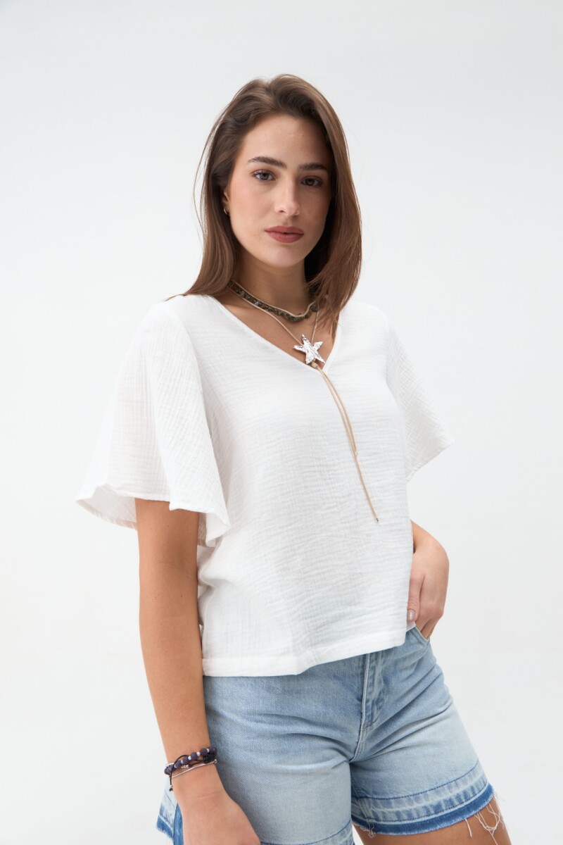 BLUSA MANGA CORTA NIGELLA - Blanco 