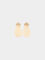 Pendientes Largos Con Flor Perlada beige