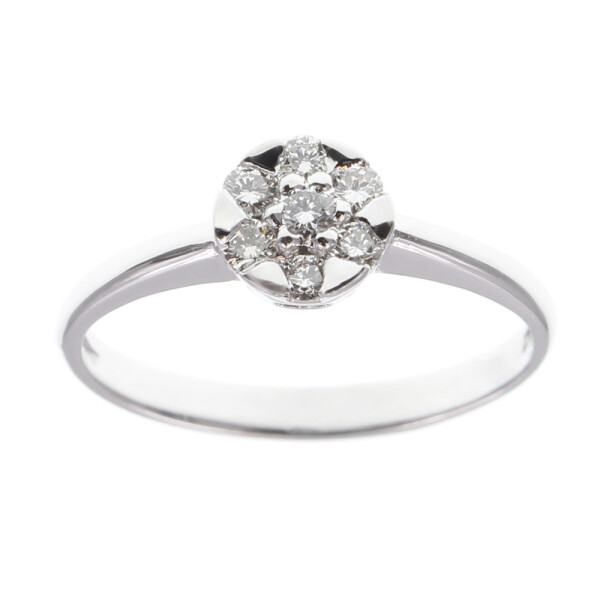 Anillo Carmen en oro blanco 18k con brillantes Anillo Carmen en oro blanco 18k con brillantes