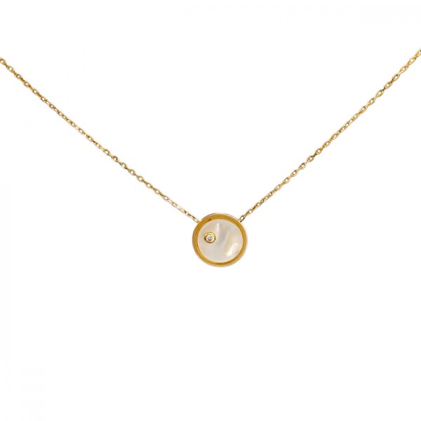 Conjunto Colgante-Oro bajo-Piedra Nácar y Zirconia-CJ8012 Conpiedra