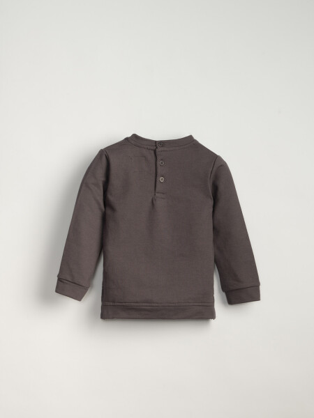 Buzo deportivo estampado Ave Gris