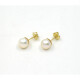 8 mm Caravanas en Oro 18 K Y Perlas De Cultivo 8 mm Caravanas en Oro 18 K Y Perlas De Cultivo