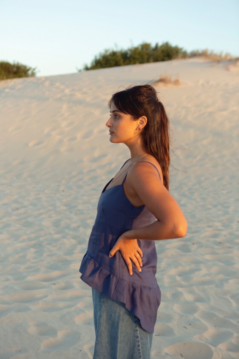 TOP PEPLUM Azul Marino