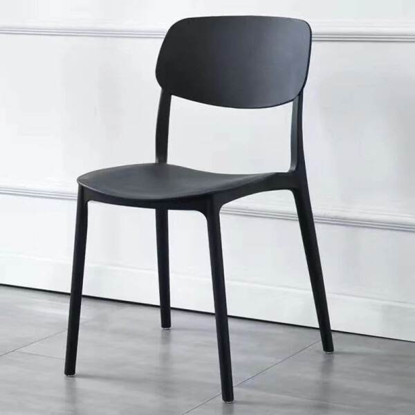 Silla Comedor Cocina Venecia Polipropileno Apilable Nórdica Negro 1