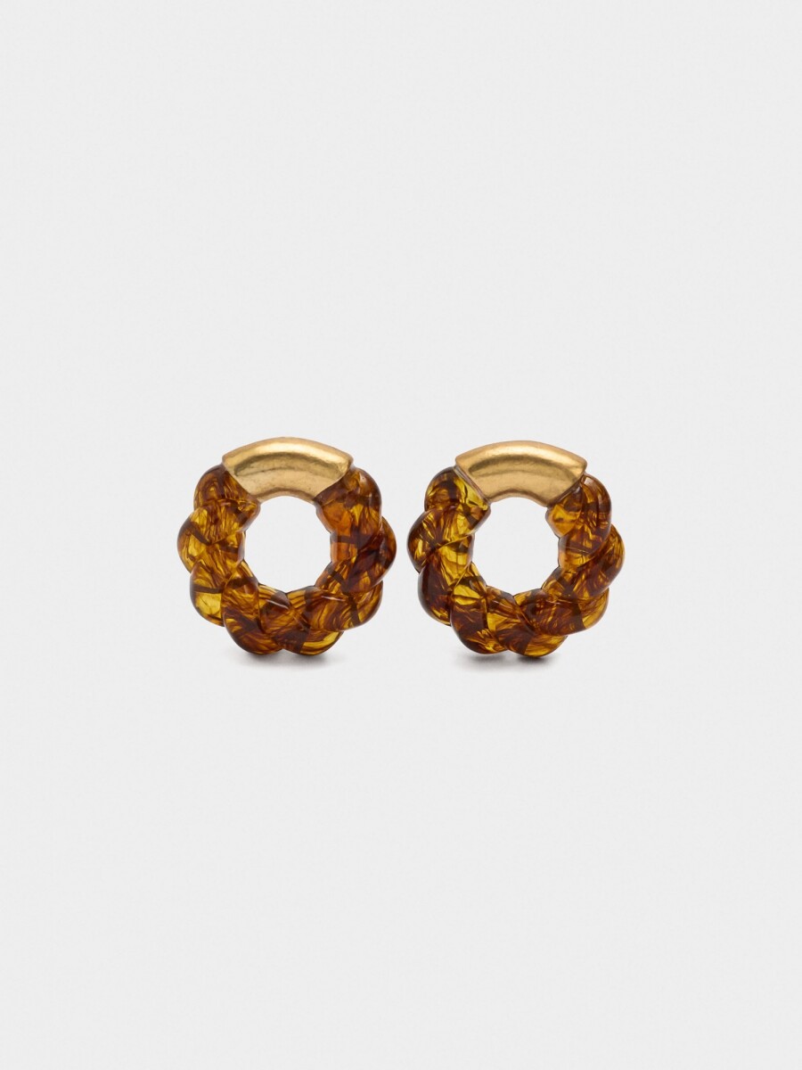 Pendientes Aro De Resina marron