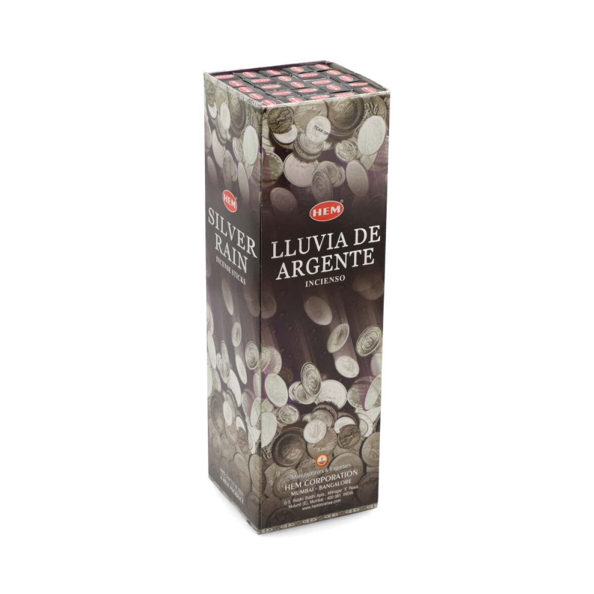 INCIENSO HEM CAJA CARBÓN X25 - Lluvia De Plata 