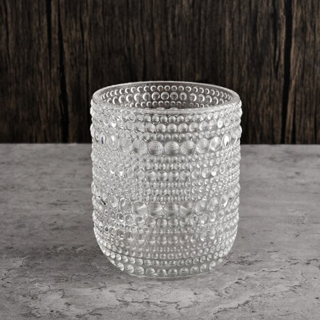Vaso de vidrio con relieve Sc
