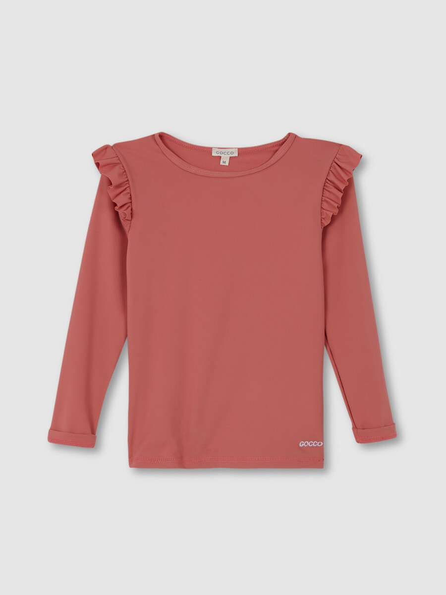 Camiseta Langa Larga De Lycra Coral