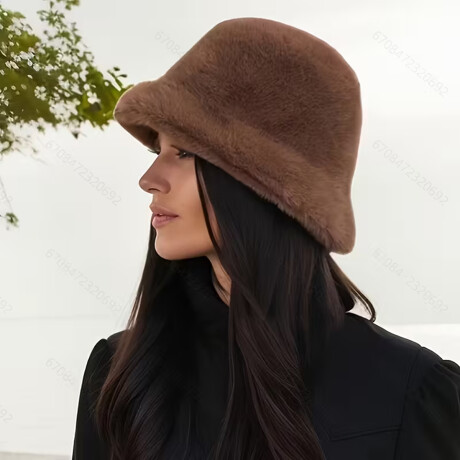 Gorro piluso peluche Marron