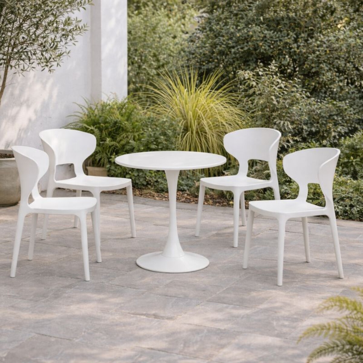 SET DE JARDIN MESA 80 CM + 4 SILLAS 