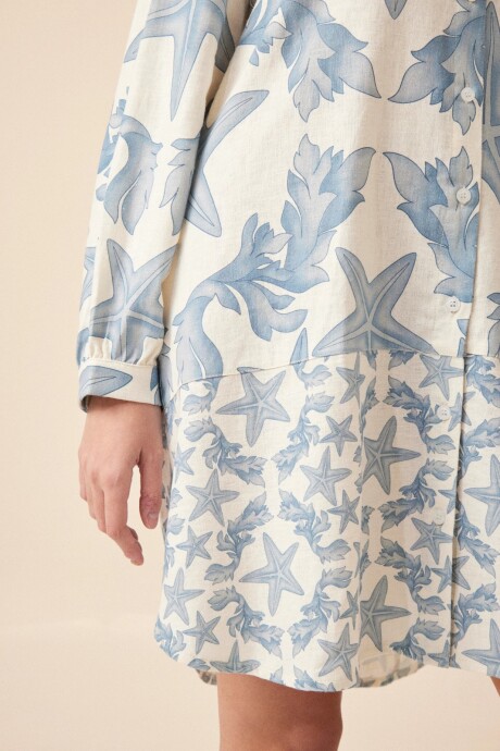 VESTIDO CAMISERO CRETA CELESTE