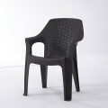 Silla De Plastico Con Posabrazos Apilable Negro