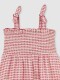 Vestido Estampado Con Smock Piedra