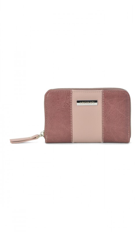 BILLETERA DEDALERA BERENJENA Y ROSA