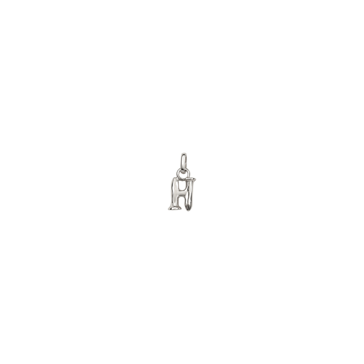 CHARM DE ALEACION DE METALES BAÑADO EN PLATA DE LEY CON FORMA DE LETRA H CON ARGOLLA - Charm 