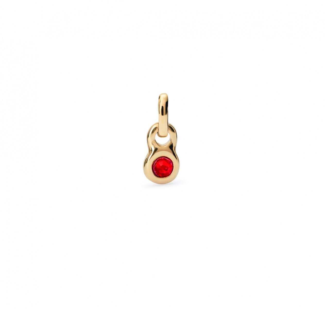 CHARM DE ALEACIÓN DE METALES BAÑADOS EN ORO 18K CON CRISTAL ROJO - Charm 