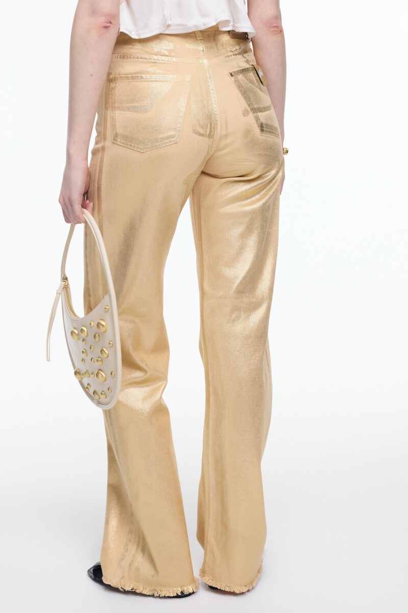 Jean laminado Oro