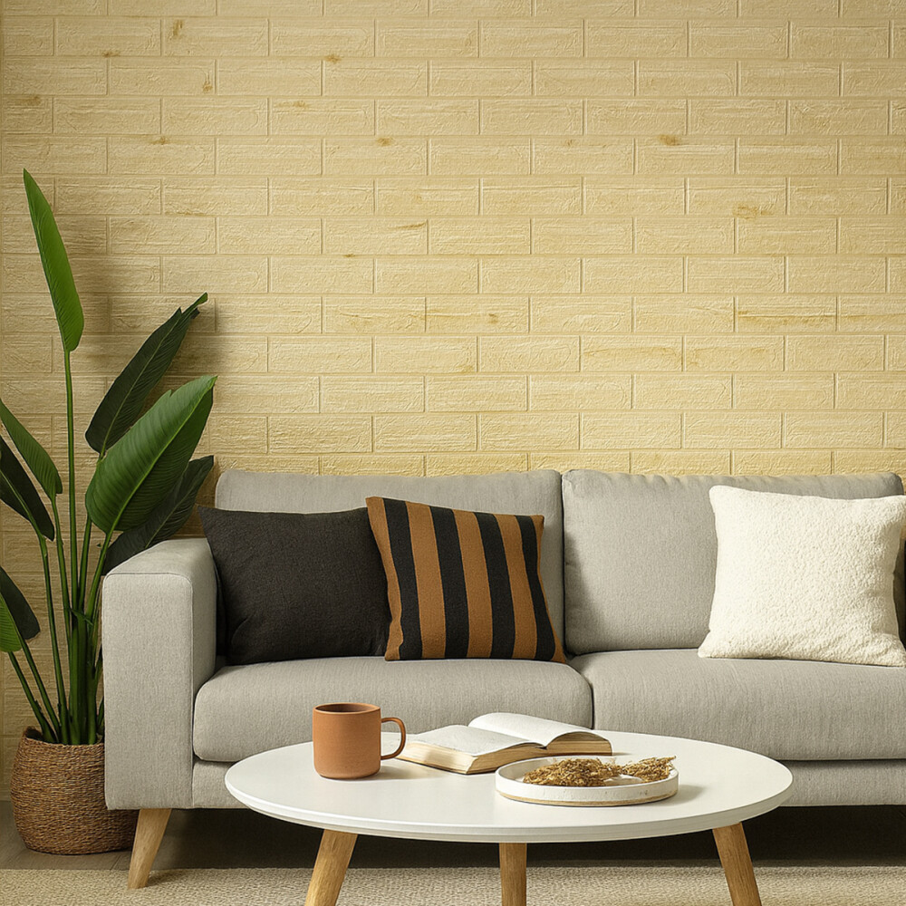 Panel Revestimiento Placa Pared Autoadhesiva Pack x10 Madera clara