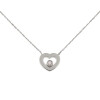 Colgante y cadena Sabrina corazón de oro blanco 18k. con brillante Colgante y cadena Sabrina corazón de oro blanco 18k. con brillante