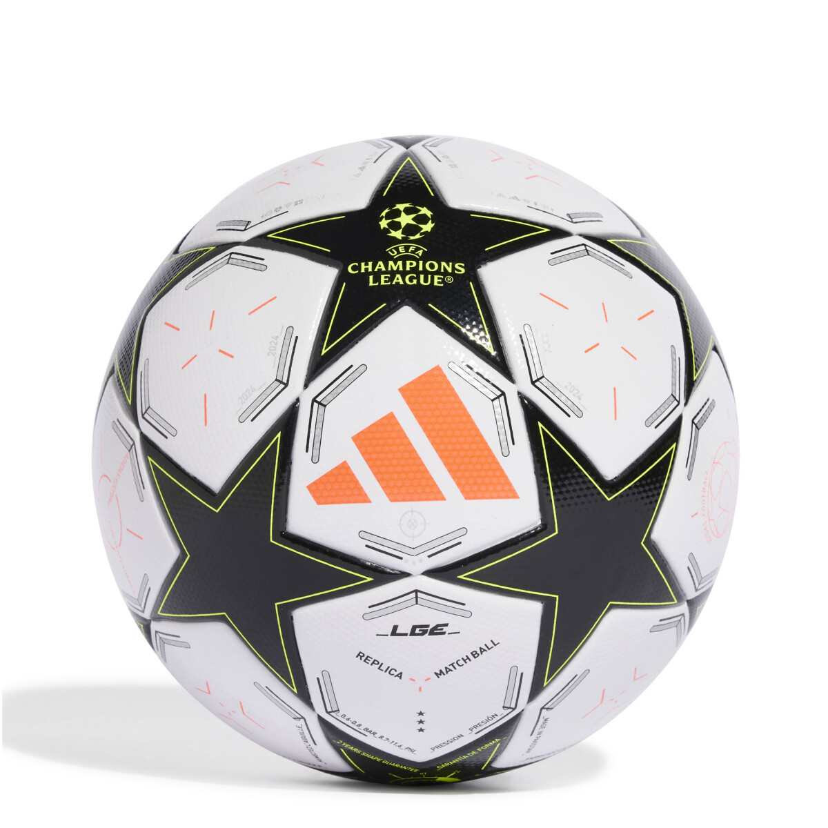 Pelota Adidas Champions League 24/25 - Blanco - Negro - Amarillo 