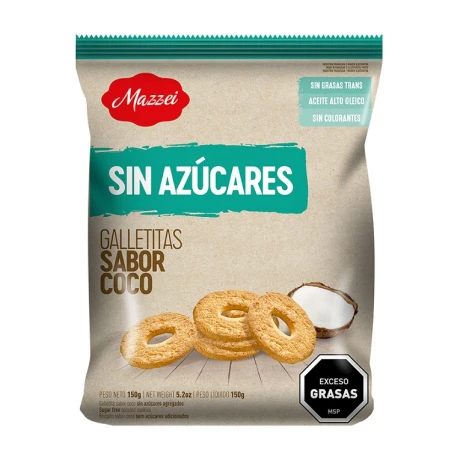 GALLETA ROSQUITA S/AZUCAR MAZZEI COCO 150G GALLETA ROSQUITA S/AZUCAR MAZZEI COCO 150G