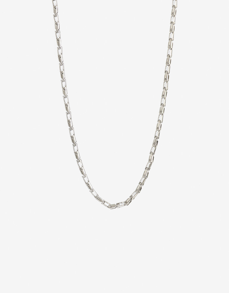 Collares Cortos Color Collar Corto De Acero Men´s Collection - Plateado