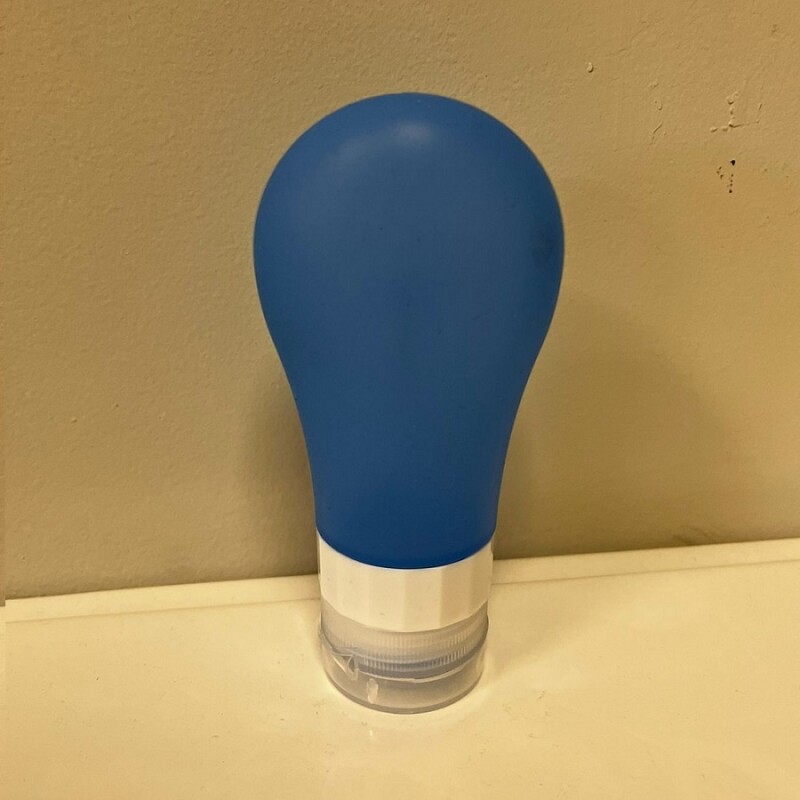 Botella de Viaje Silicona Shampoo azul