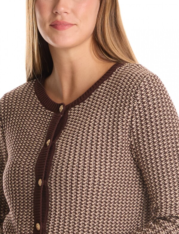 Cardigan Tweed MARRON/MULTI