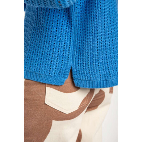 Sweater Texturado Lurex Azul