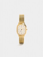 Reloj De Malla Metálica De Acero Inoxidable dorado