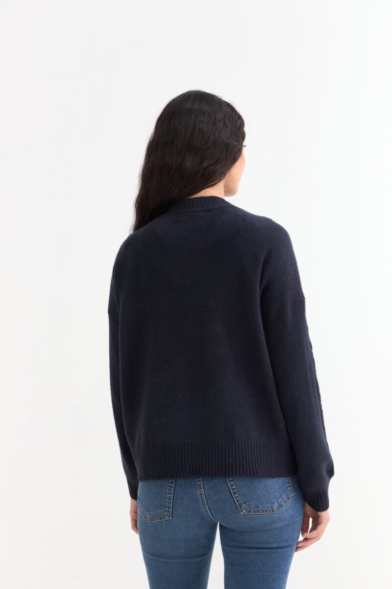 Sweater escote redondo con ochos AZUL