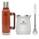 Set Stanley termo de 1.4 lt + mate + bombilla Naranja + Blanco