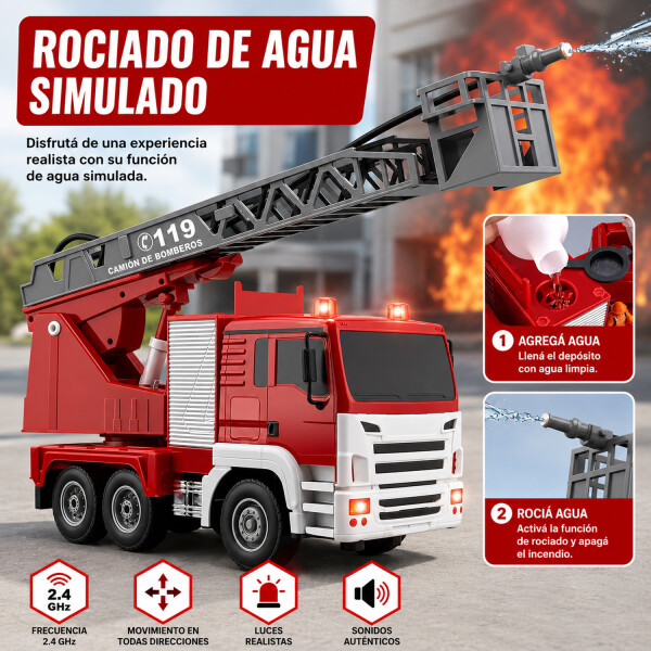 Camión De Bombero Eléctrico Control Remoto 2037 CAMION BOMBEROS CONTROL REMOTO 2037